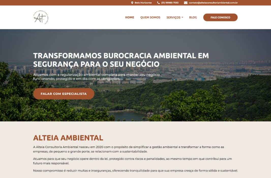 Site Alteia Consultoria Ambiental